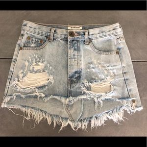 One Teaspoon junkyard denim skirt